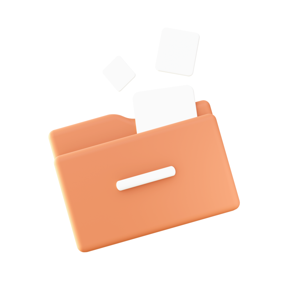 3d folder and file icon for UI UX web mobile apps social media ads design png