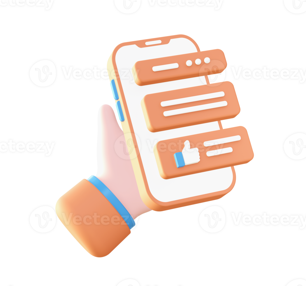 3d mano participación teléfono icono para ui ux web móvil aplicaciones social medios de comunicación anuncios diseño png