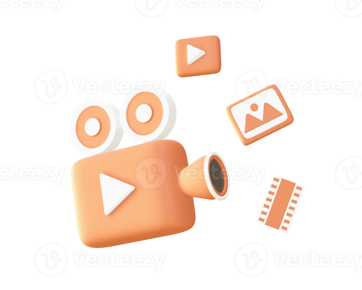 3d Multimedia Content film video and photo icon for UI UX web mobile apps social media ads design png