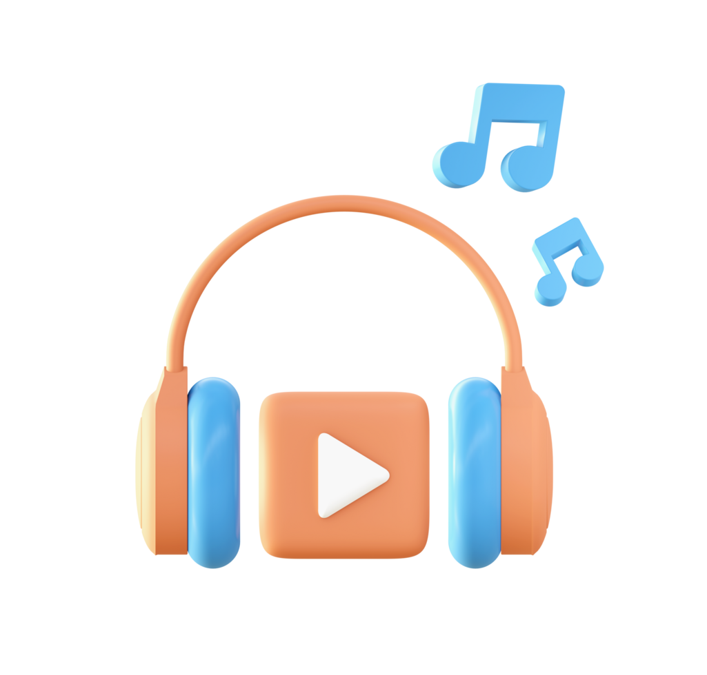 3d Streaming music online icon for UI UX web mobile apps social media ads design png