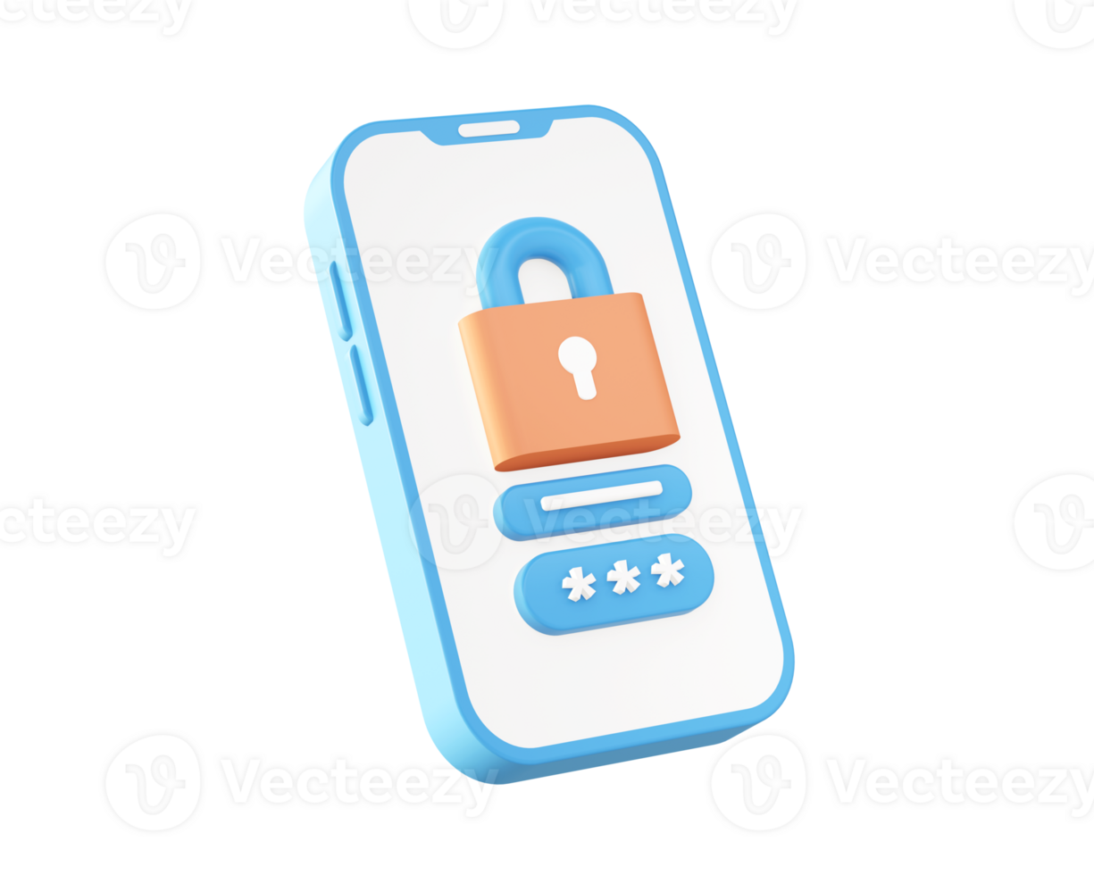 3d Smartphone and security icon for UI UX web mobile apps social media ads design png