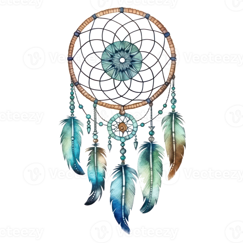 Watercolor dream catcher isolated png