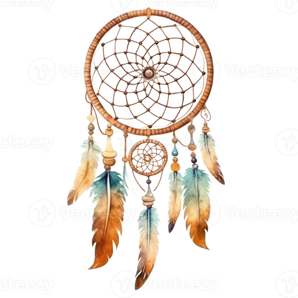 Watercolor dream catcher isolated png