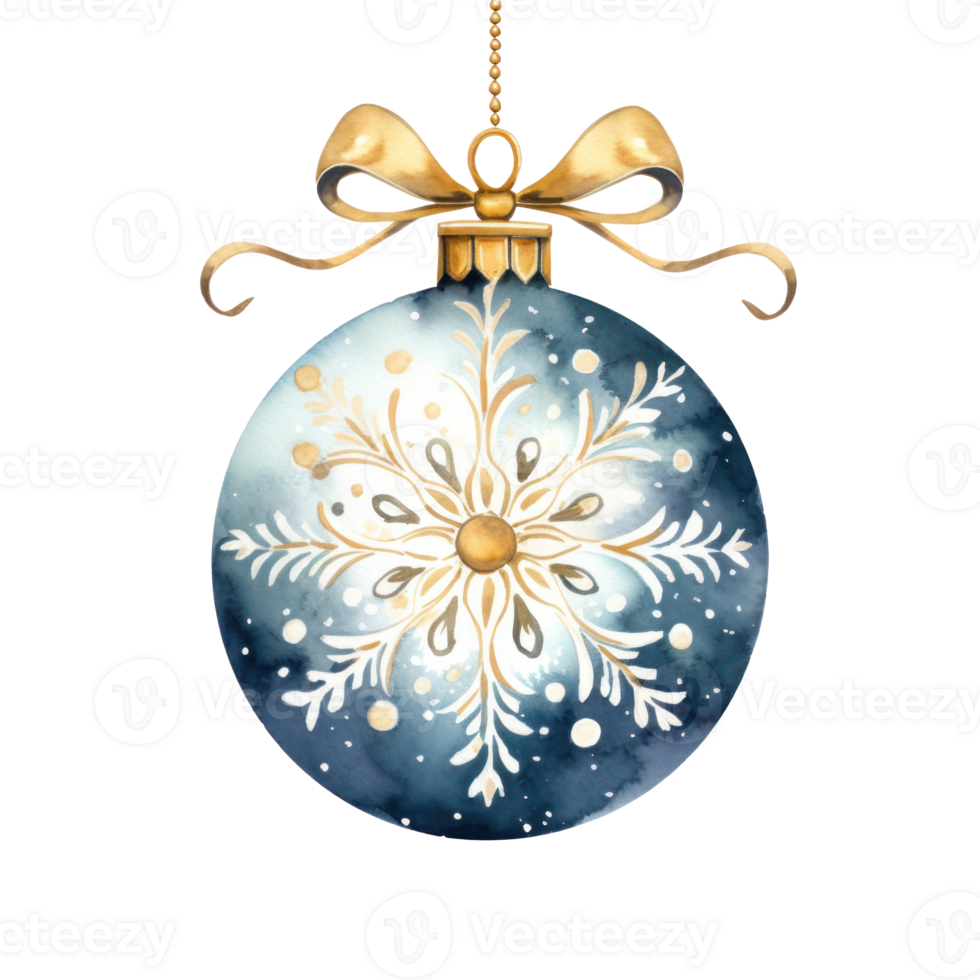 Watercolor Christmas ball isolated png