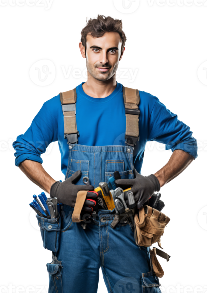 Attractive worker isolated png