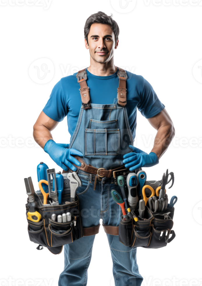 Attractive worker isolated png