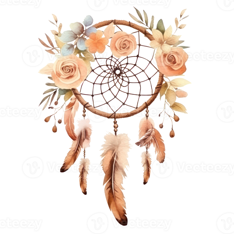 Watercolor dream catcher isolated png