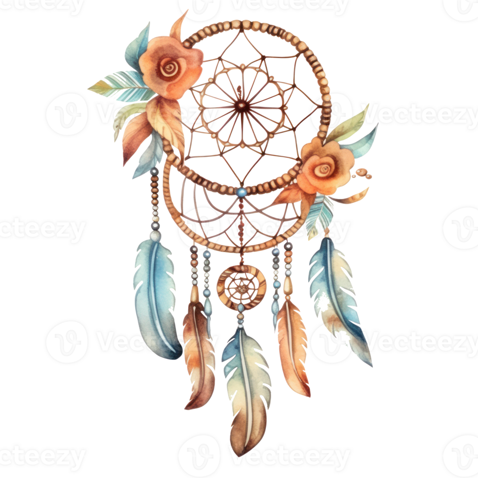 Watercolor dream catcher isolated png