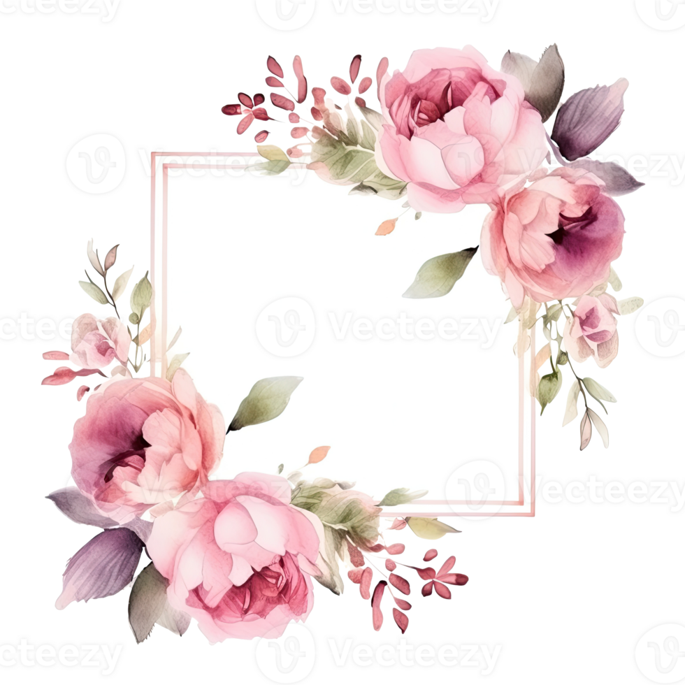 romantique mariage aquarelle Cadre png