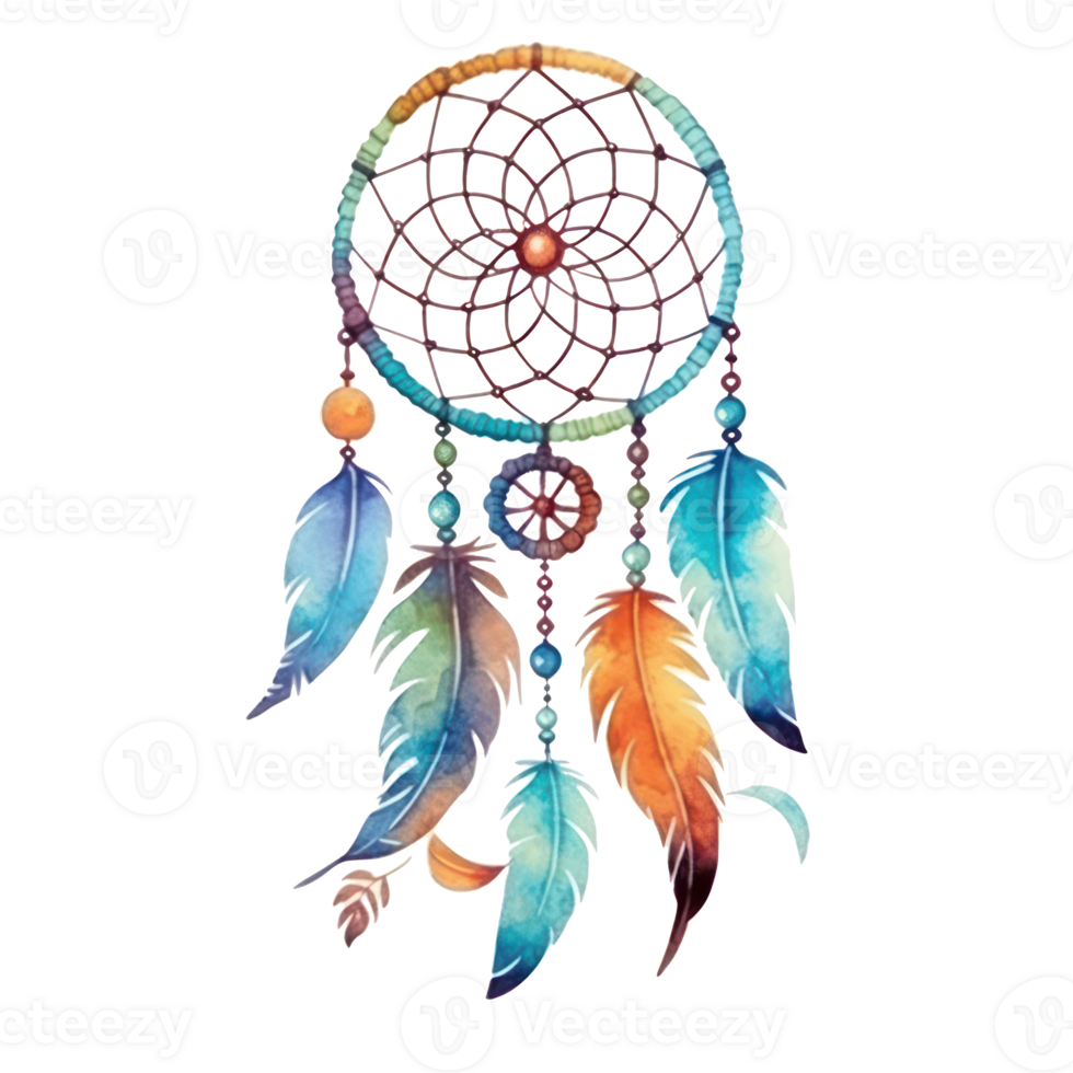 Watercolor dream catcher isolated png