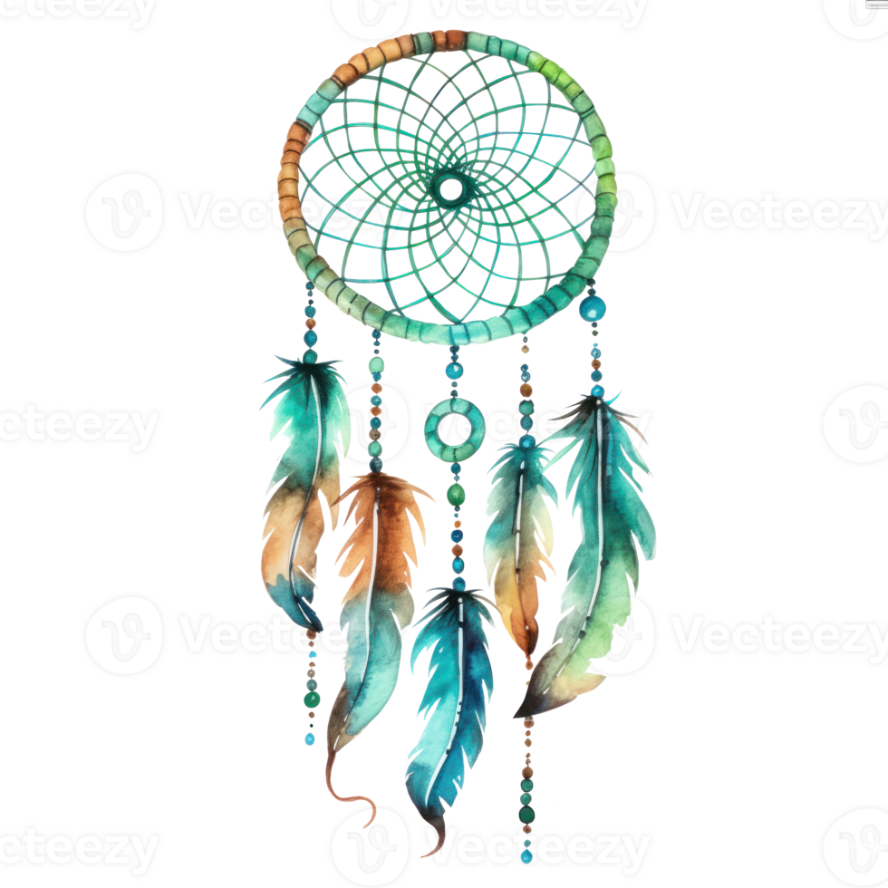 Watercolor dream catcher isolated png