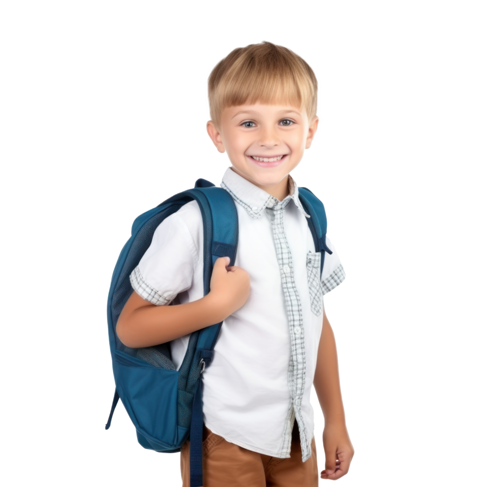Happy school boy isolated png