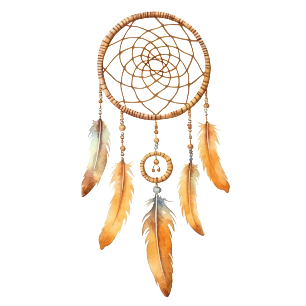 Watercolor dream catcher isolated png