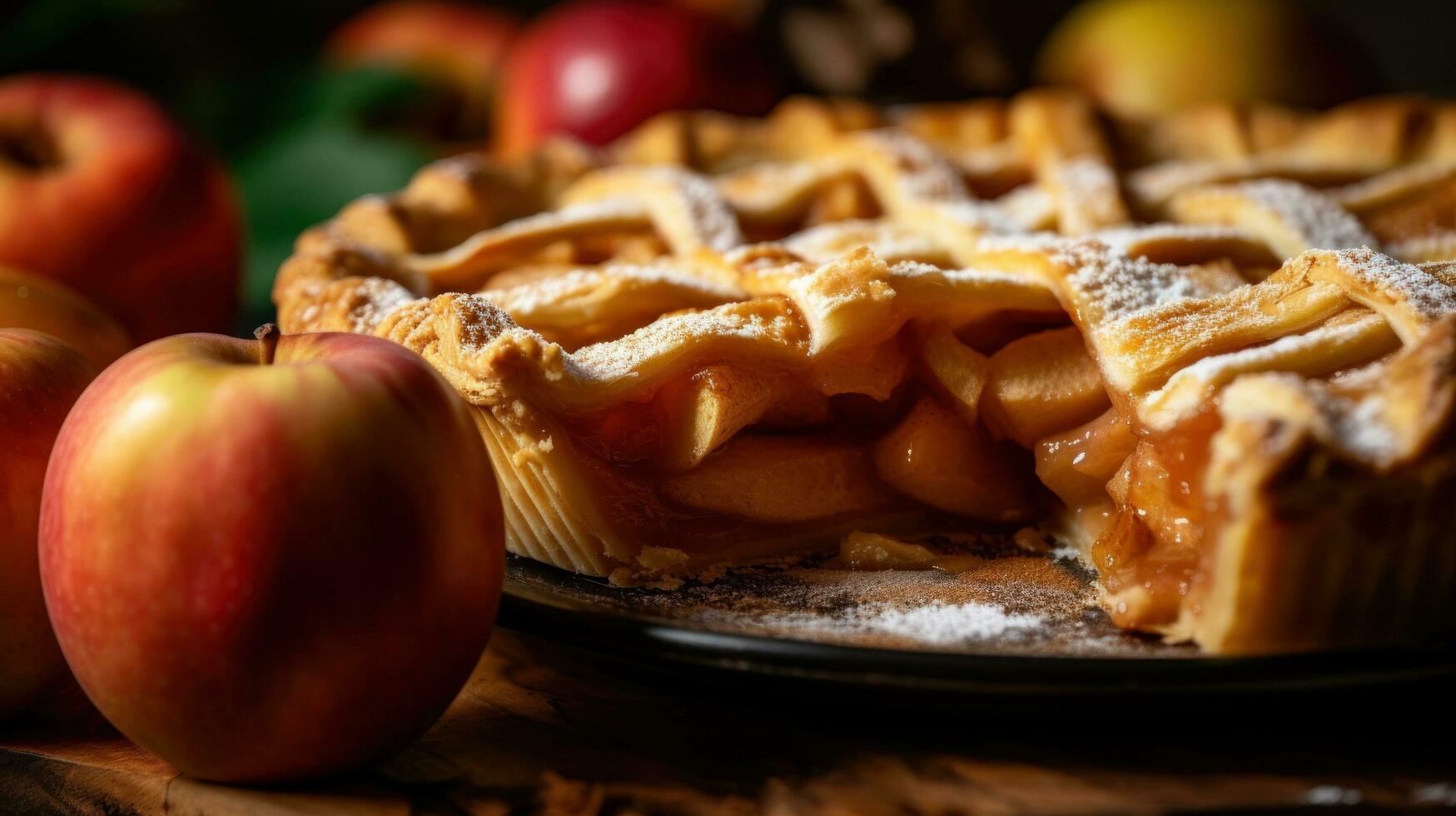 Sweet tasty apple pie photo