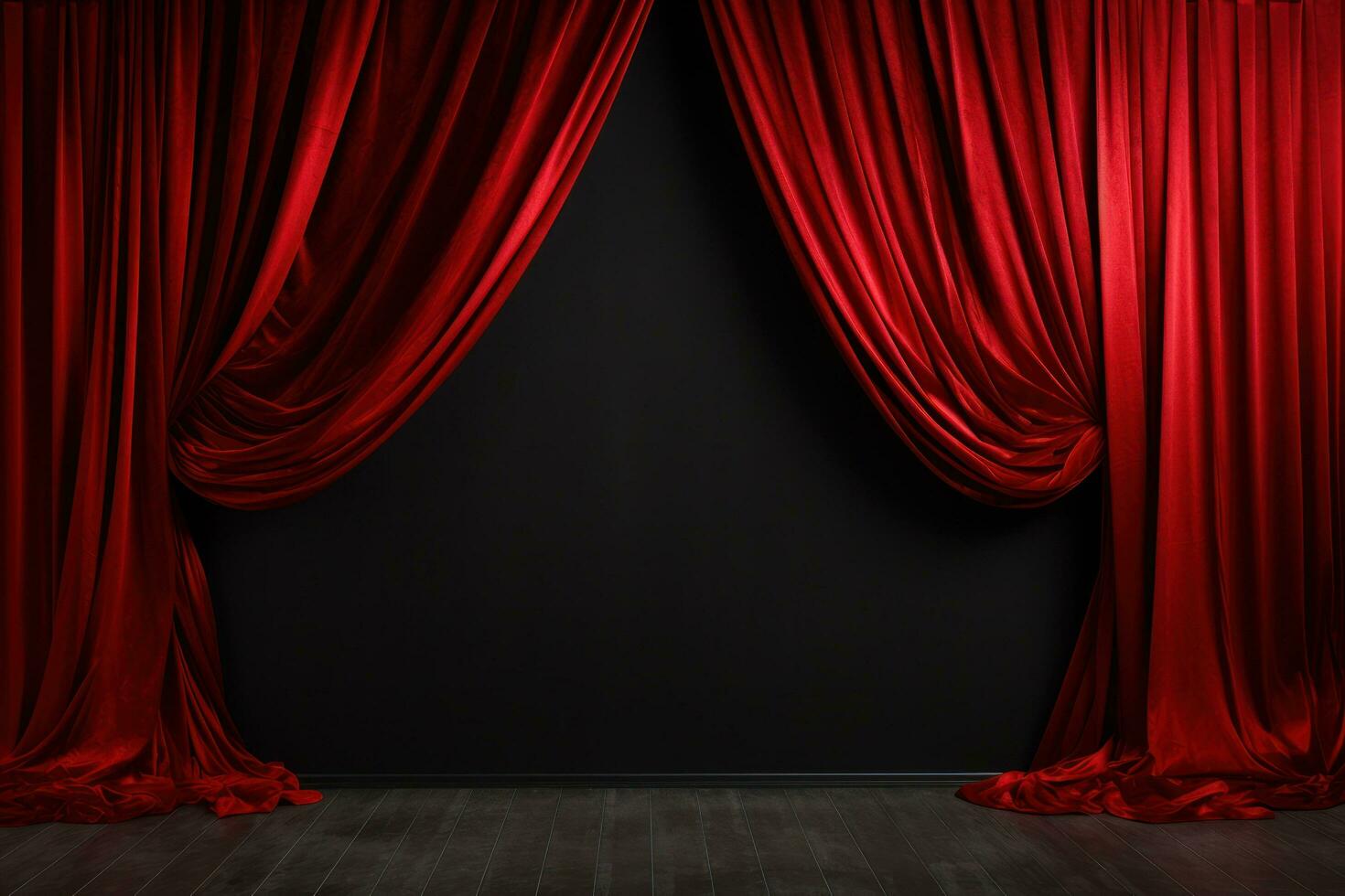 Red theatre curtains photo