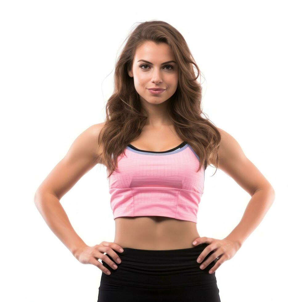Young woman in sport wear isolated photo