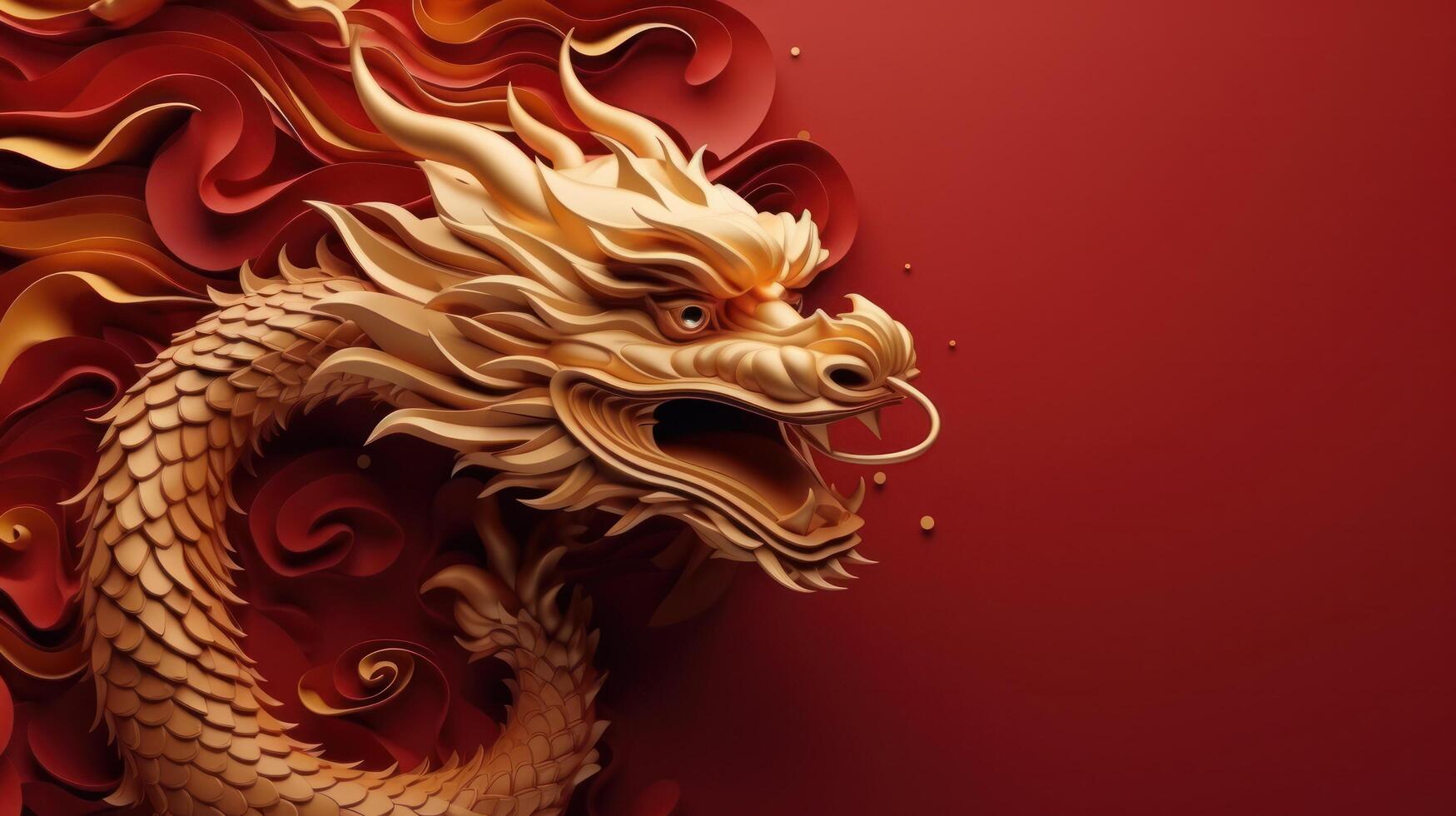 Chinese holiday background with dragon photo