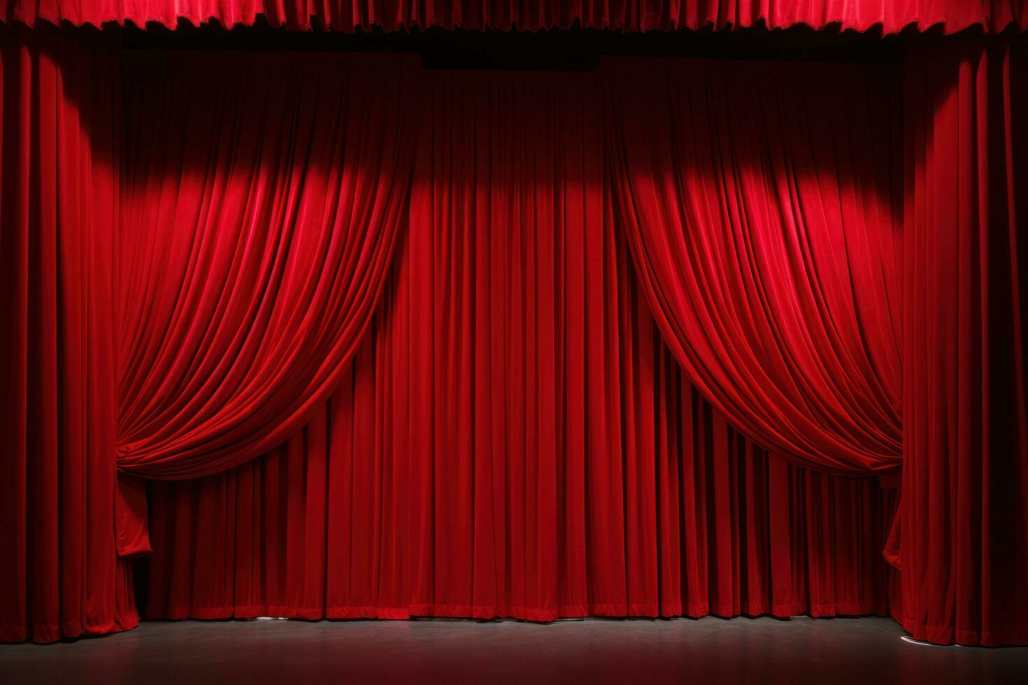 Red theatre curtains photo