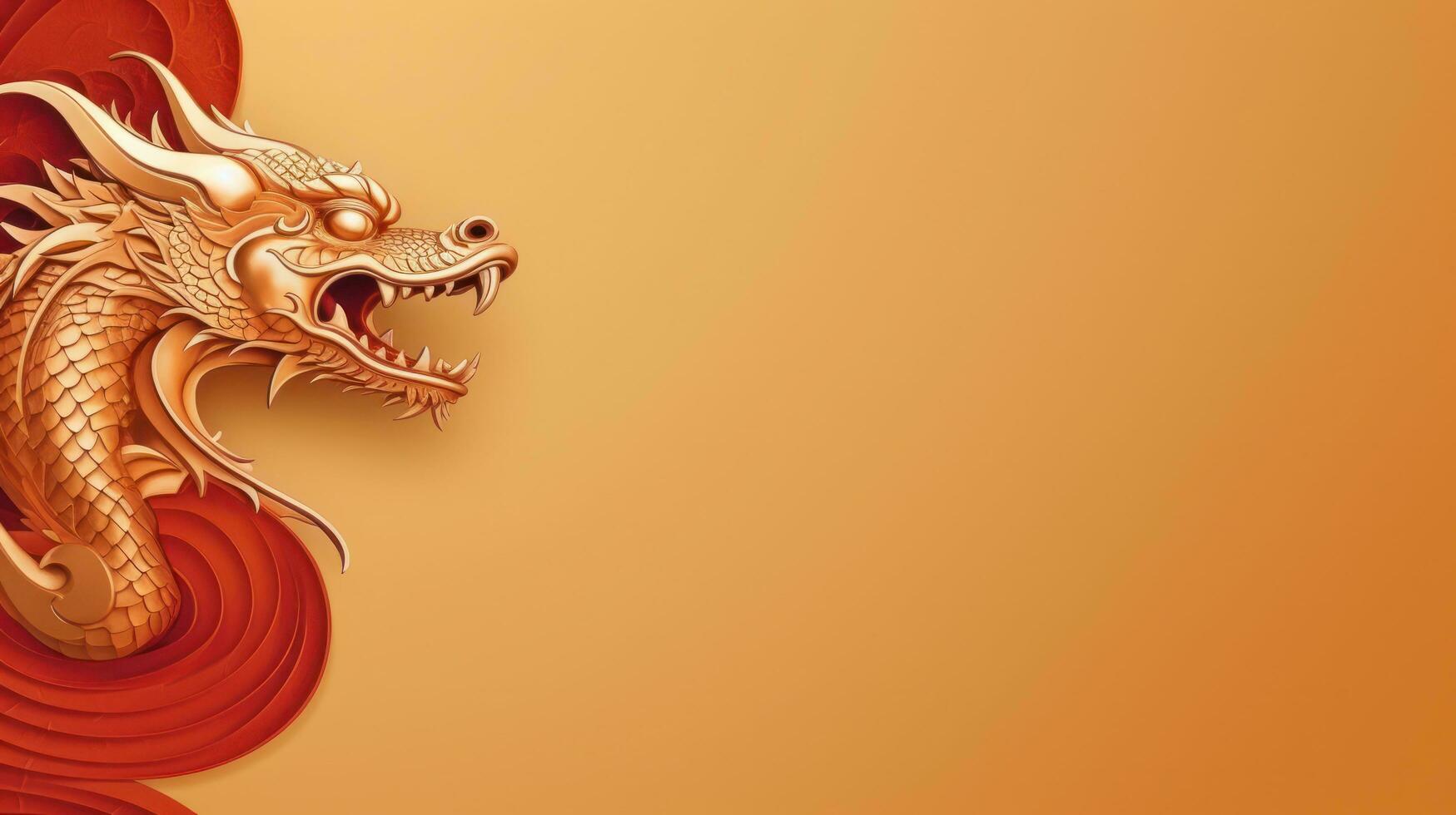 Chinese holiday background with dragon photo