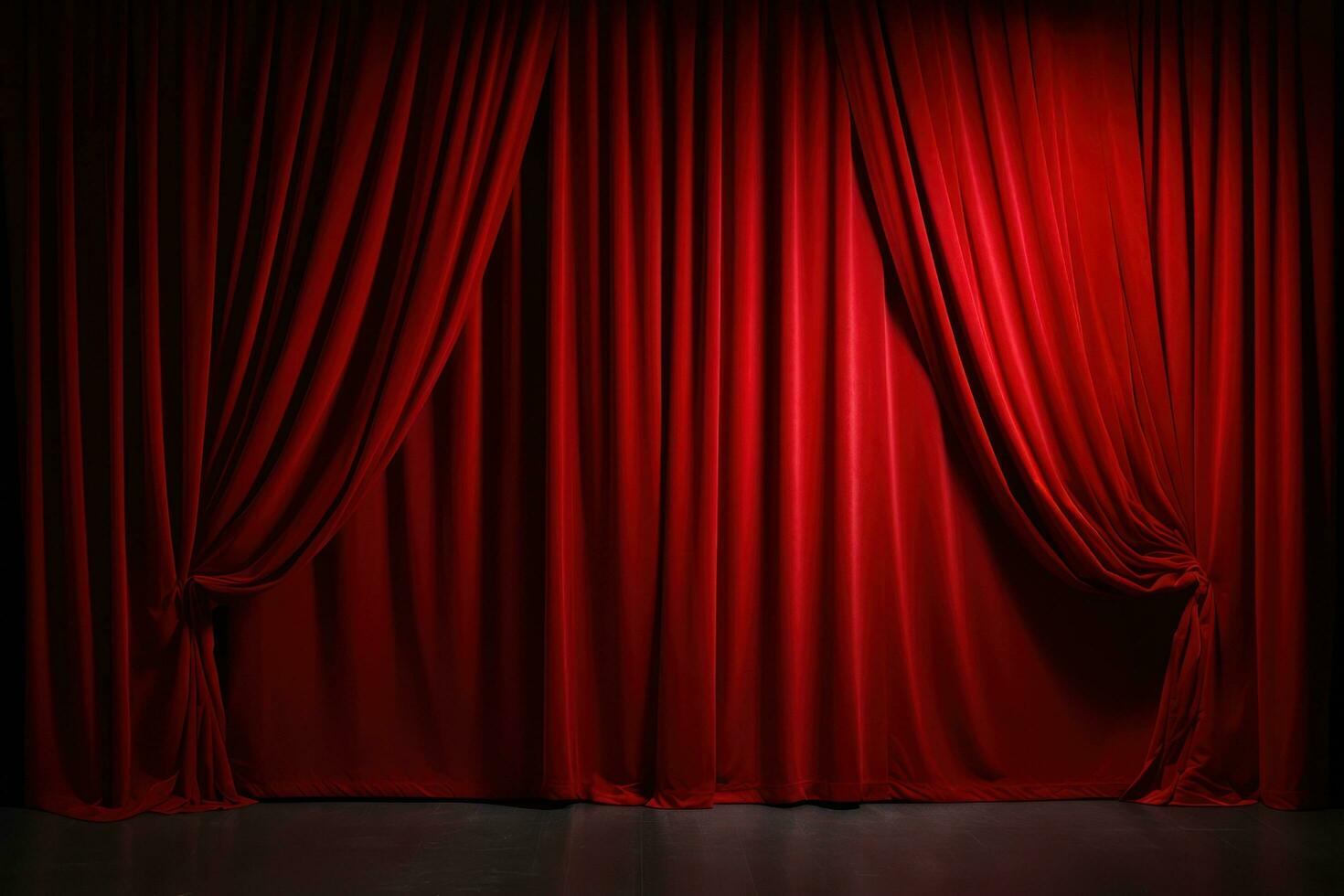 Red theatre curtains photo