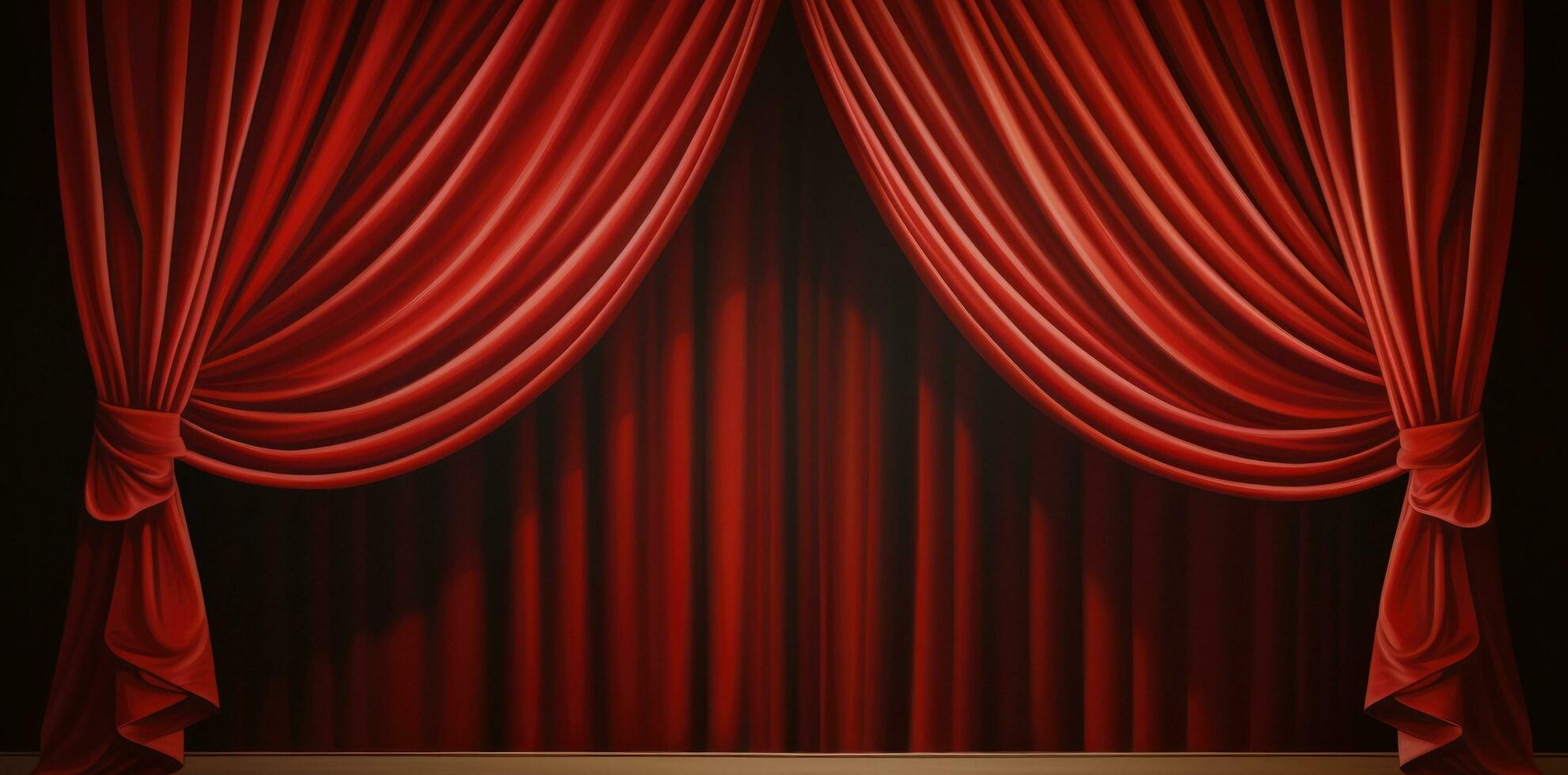 Red theatre curtains photo