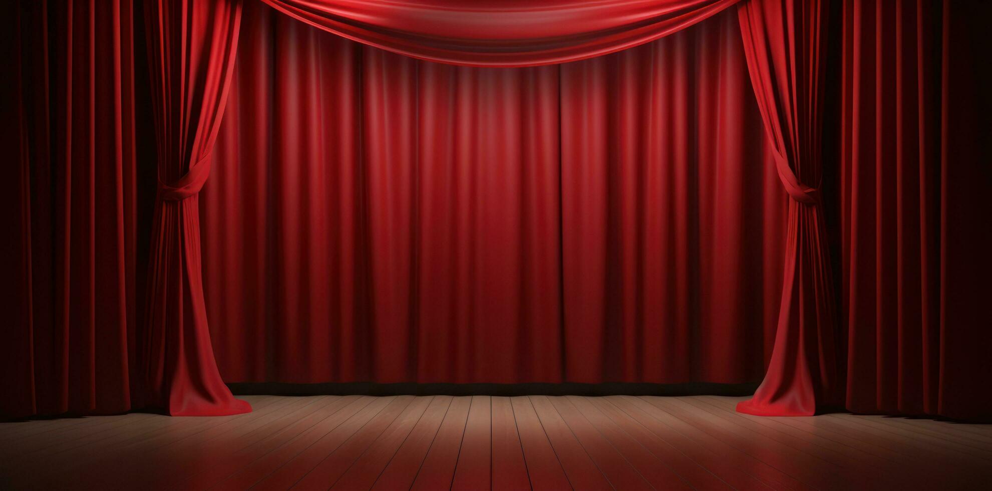 Red theatre curtains photo