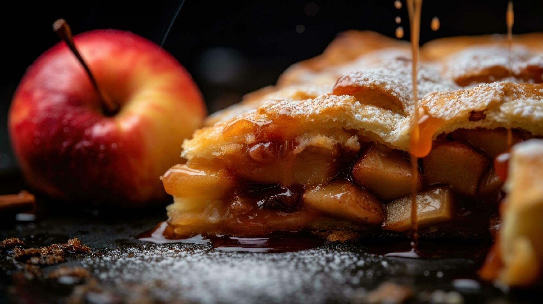 Sweet tasty apple pie photo