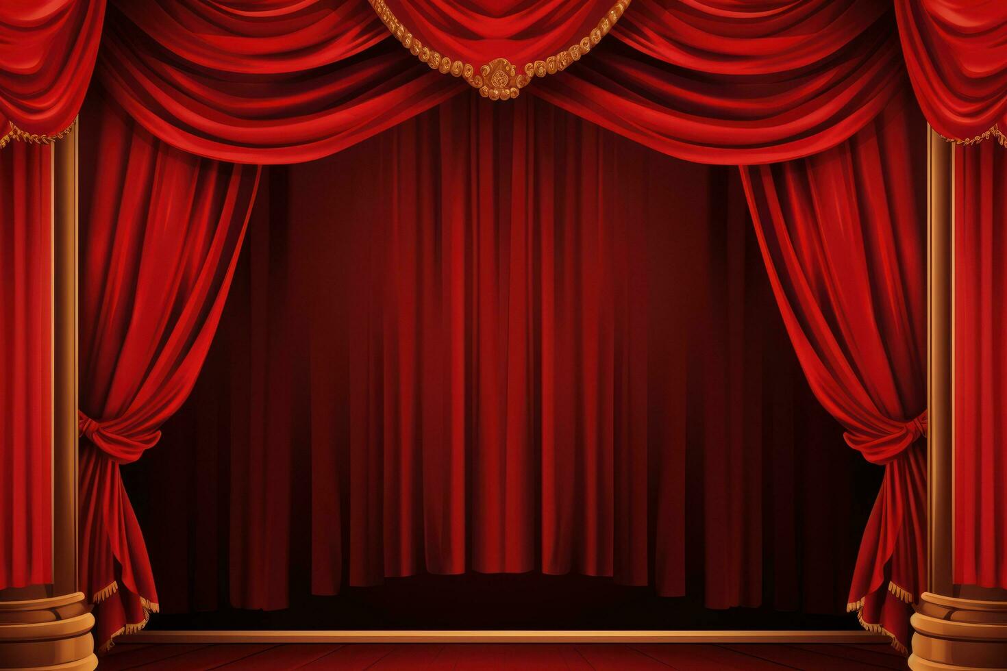 Red theatre curtains photo