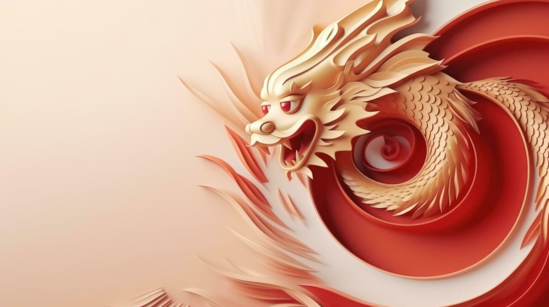 Chinese holiday background with dragon photo