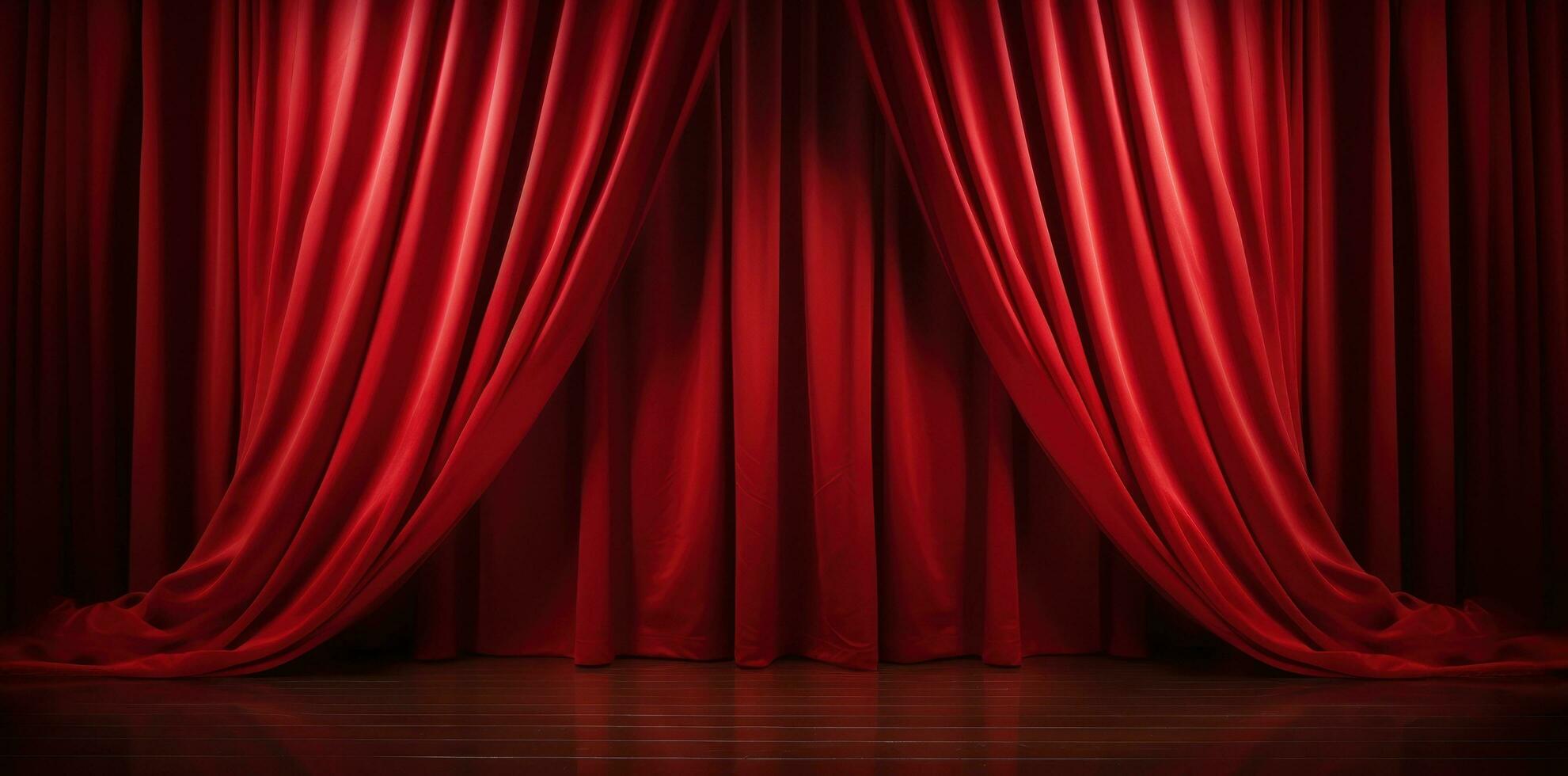 Red theatre curtains photo