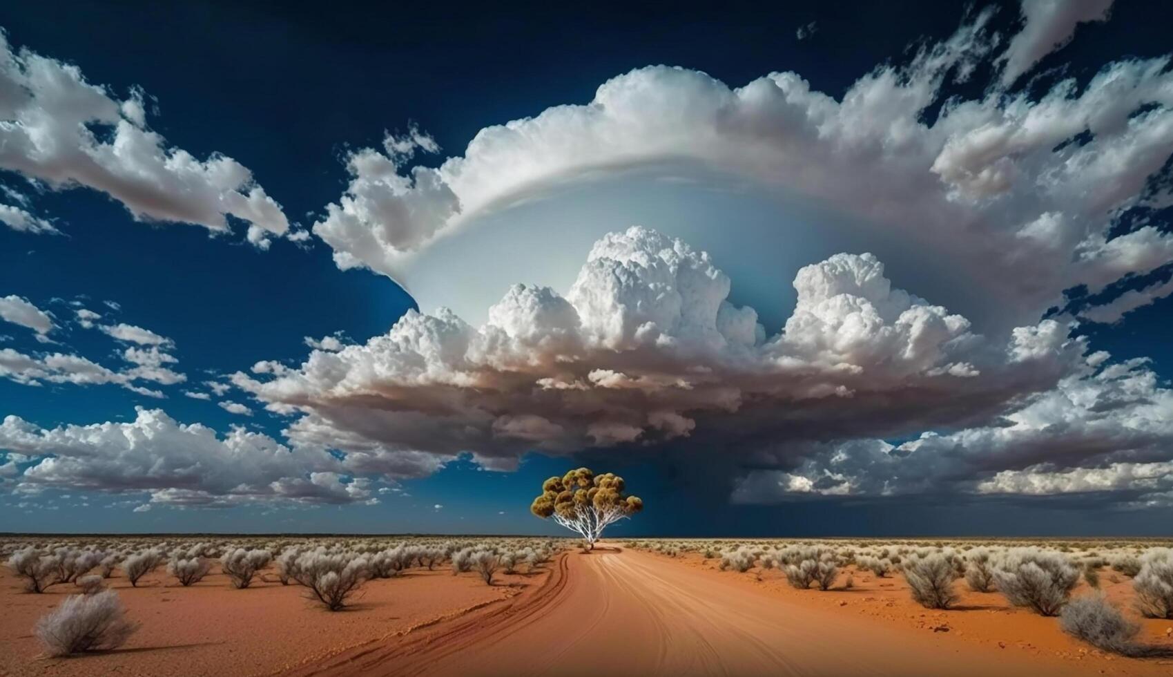 realista hermosa paisaje escena con nublado clima. generativo ai foto