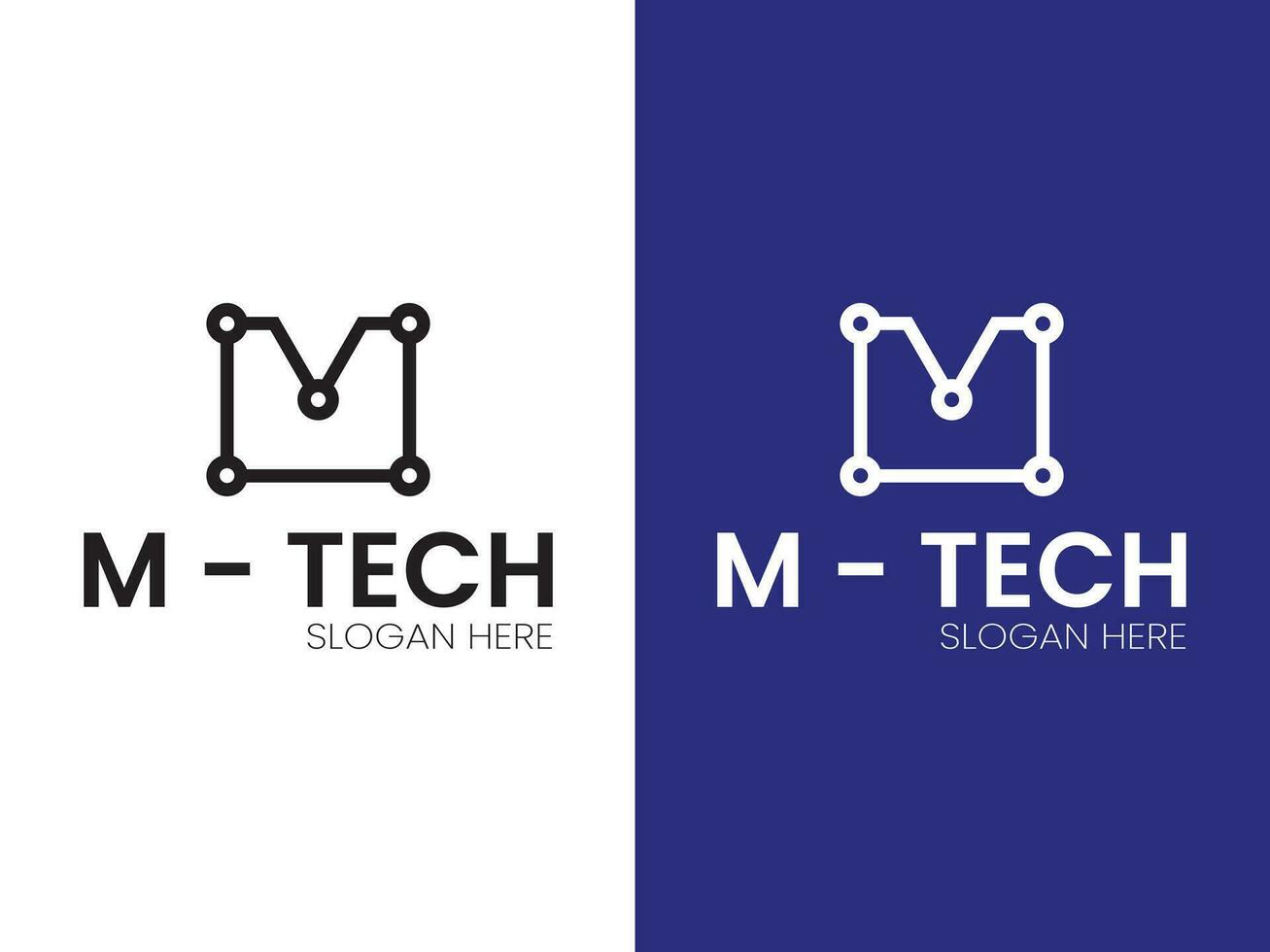 M tech logo design vector template