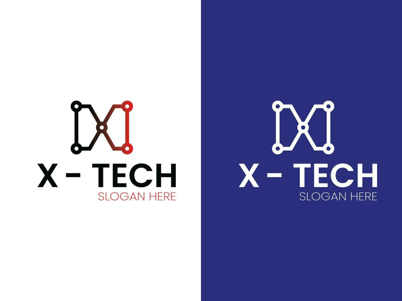 x tech logo design vector template