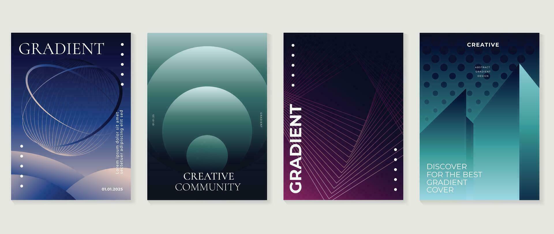 Modern banner design background. Abstract gradient graphic with 3d, geometric shapes, blend lines. Futuristic business cards collection illustration for flyer, brochure, invitation, social media. vector