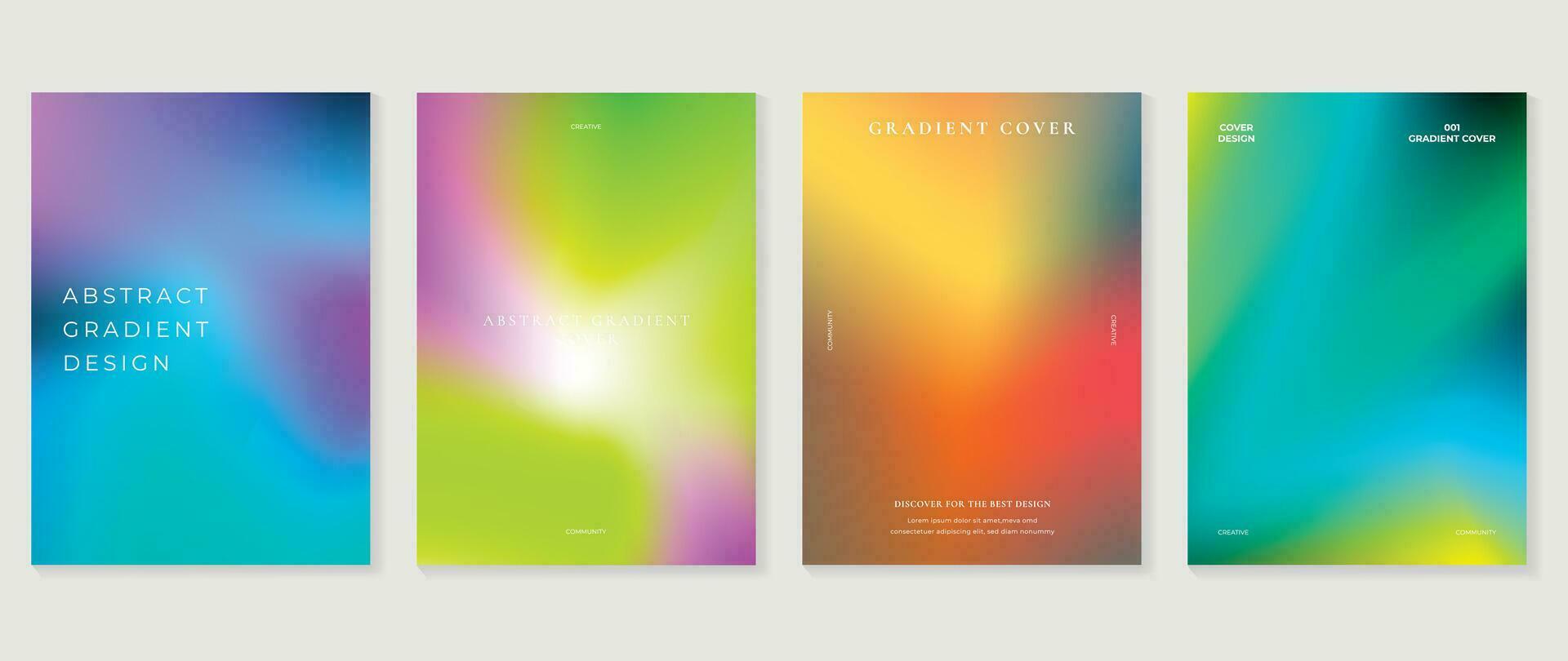 Gradient design background cover set. Abstract gradient graphic with geometric shapes, liquid, layers. Futuristic business cards collection illustration for flyer, brochure, invitation, media. vector