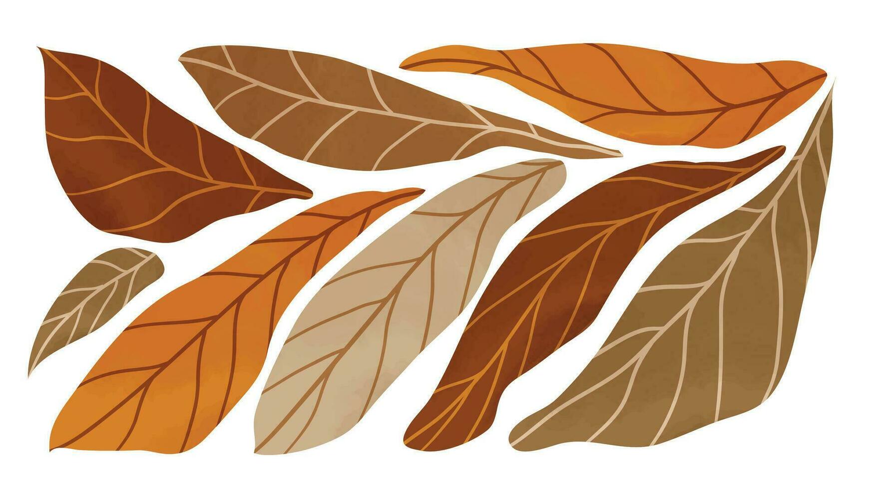 Abstract art autumn background vector. Botanic fall season hand drawn pattern design with leaves branches. Simple contemporary style illustrated Design for fabric, print, cover, banner, wallpaper. vector