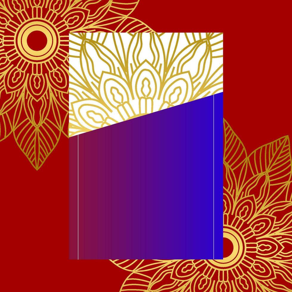 Red luxury background, with gold mandala ornament vector