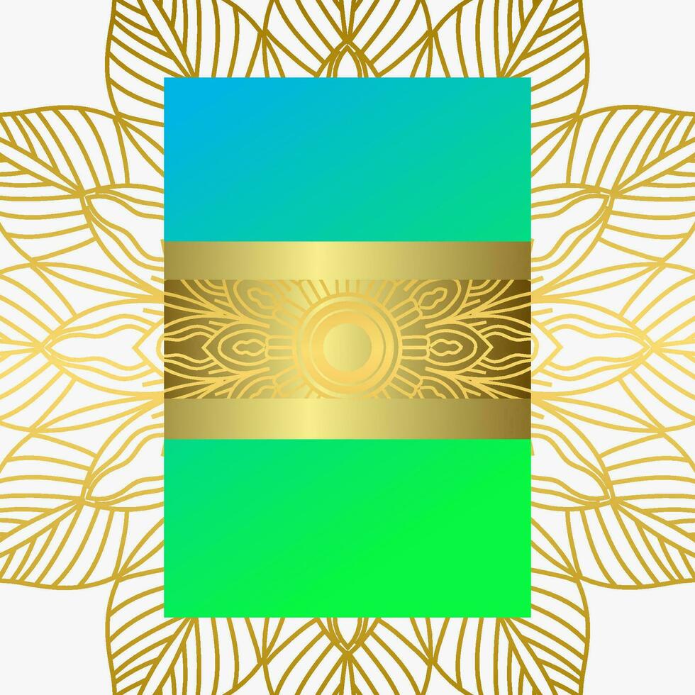 Gradient background with golden mandala ornament vector