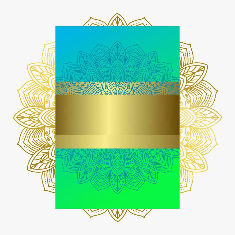Gradient background with golden mandala ornament vector