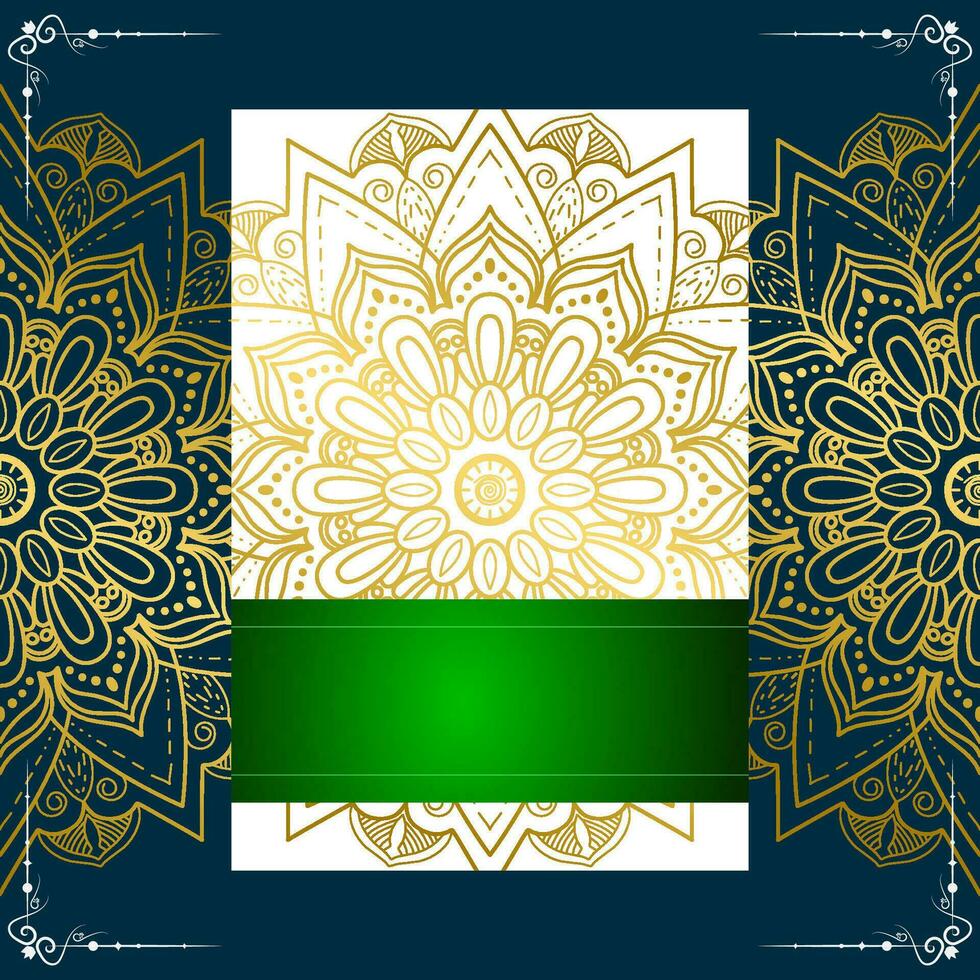 Background template with mandala pattern design vector