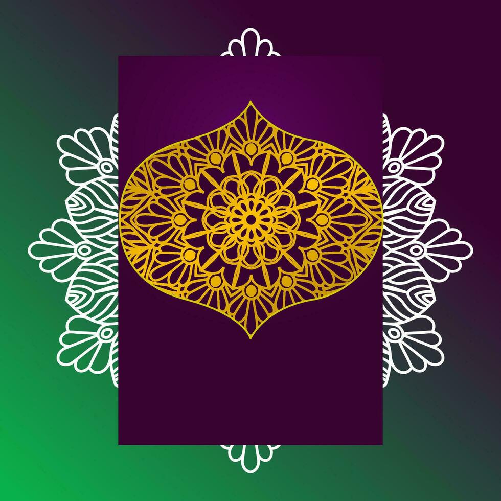 Background template with mandala pattern design vector