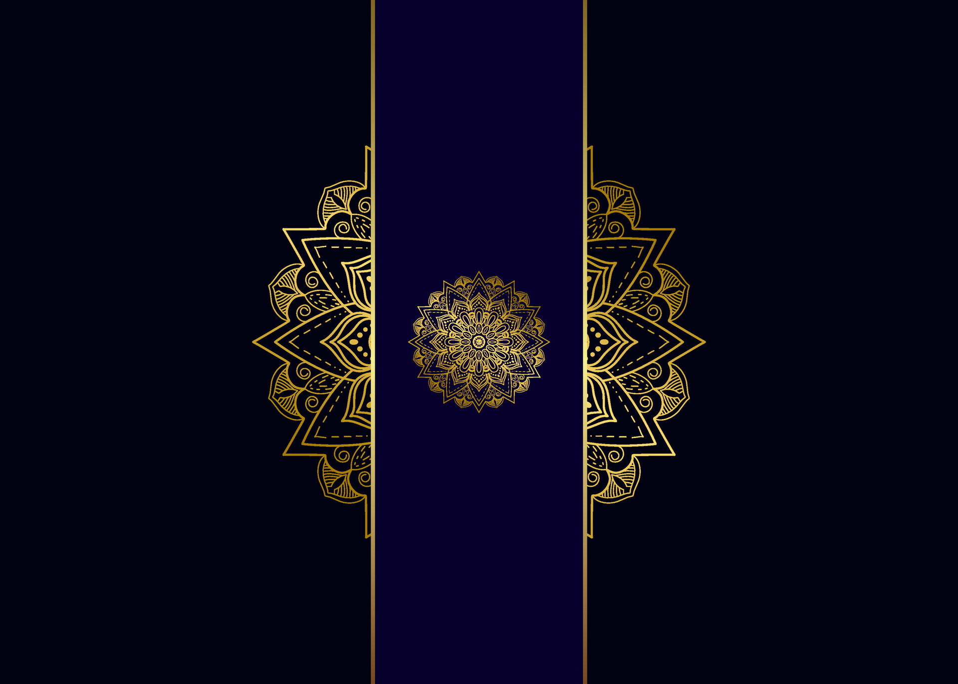 Blue background with golden mandala ornament 26992760 Vector Art at