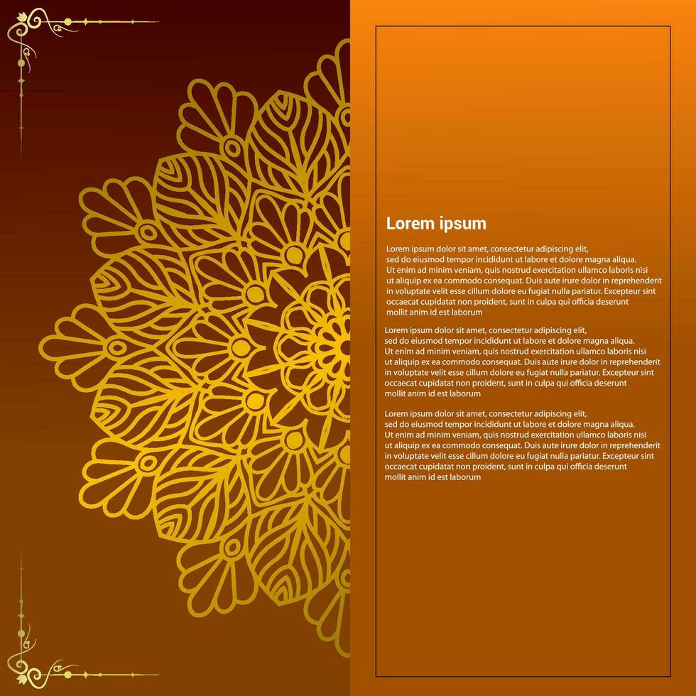 Background template with mandala pattern design vector