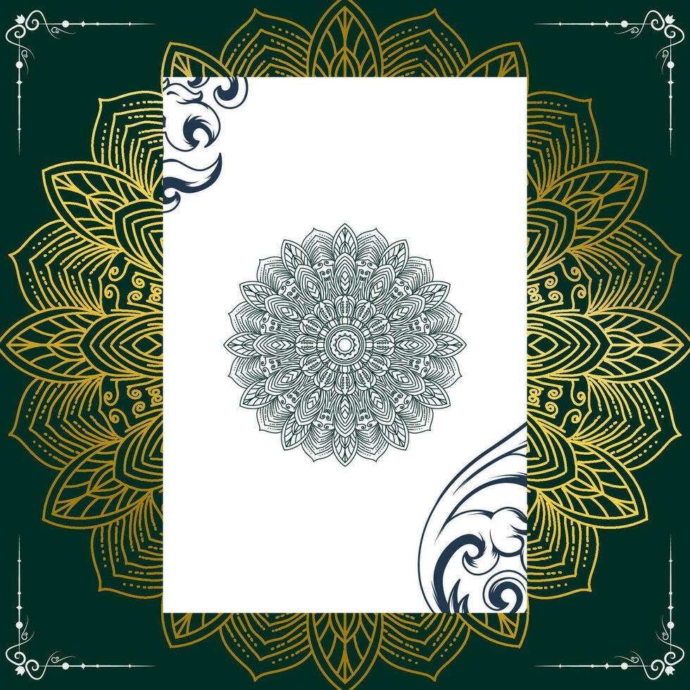 Background template with mandala pattern design vector