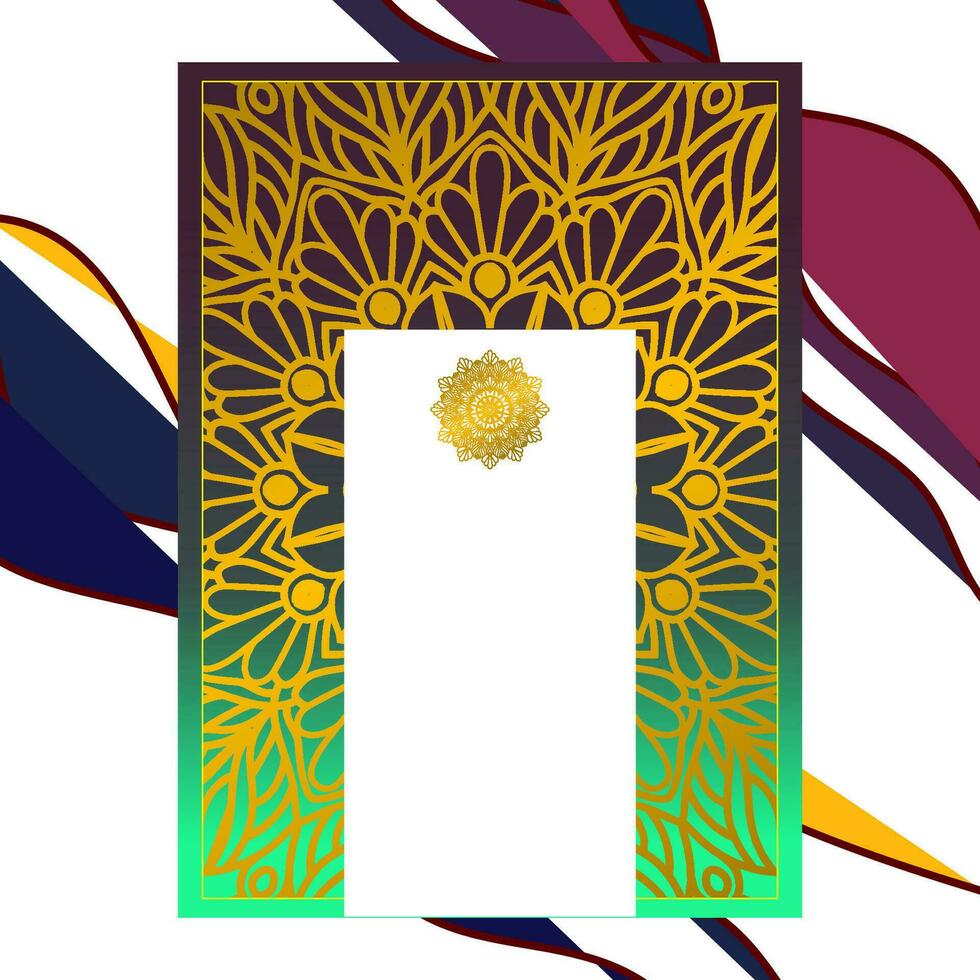 Gradient background with golden mandala ornament vector