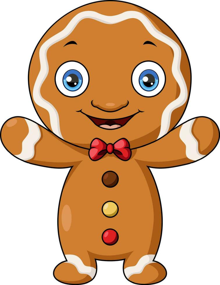 Cute gingerbread man cookie cartoon vector