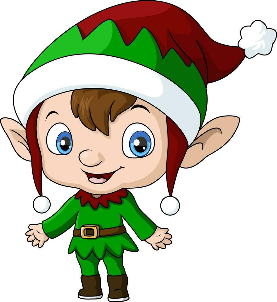 Cute little elf girl cartoon vector