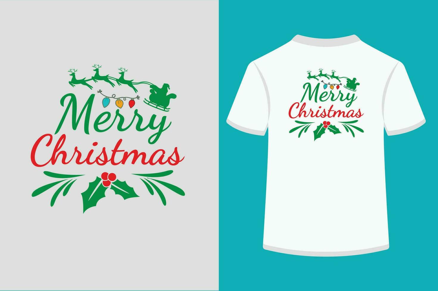 Merry Christmas T-Shirt design. vector