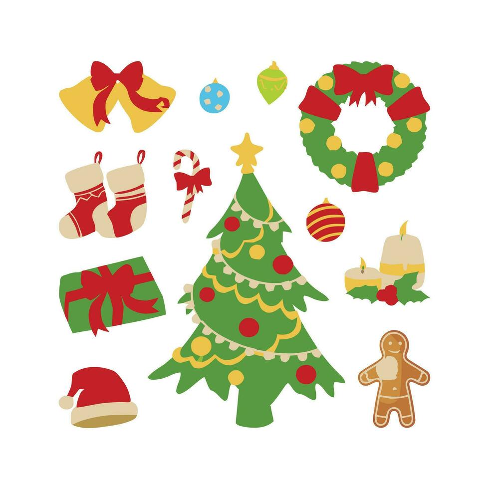Festive Christmas vector elements with Santa.