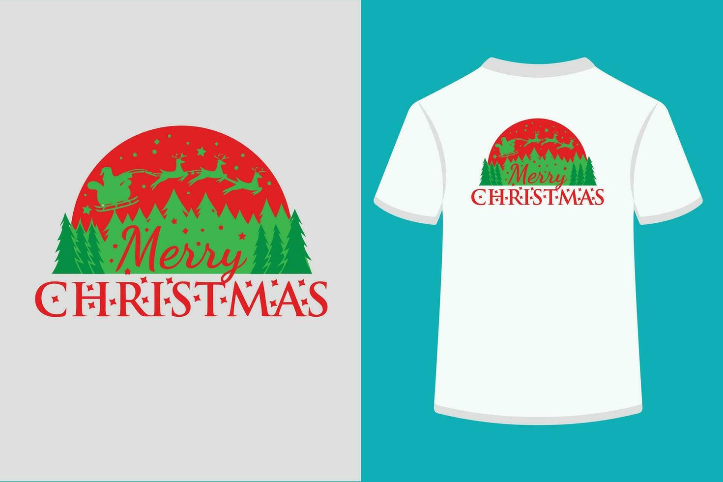 Merry Christmas T-Shirt design. vector